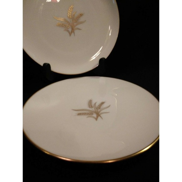 1 Lenox Wheat SALAD PLATE R-442 Wheat Center, Gold Trim Vintage Made in USA - Picture 4 of 8